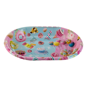 2018 new design cheap deep oval plastic food dinner plate