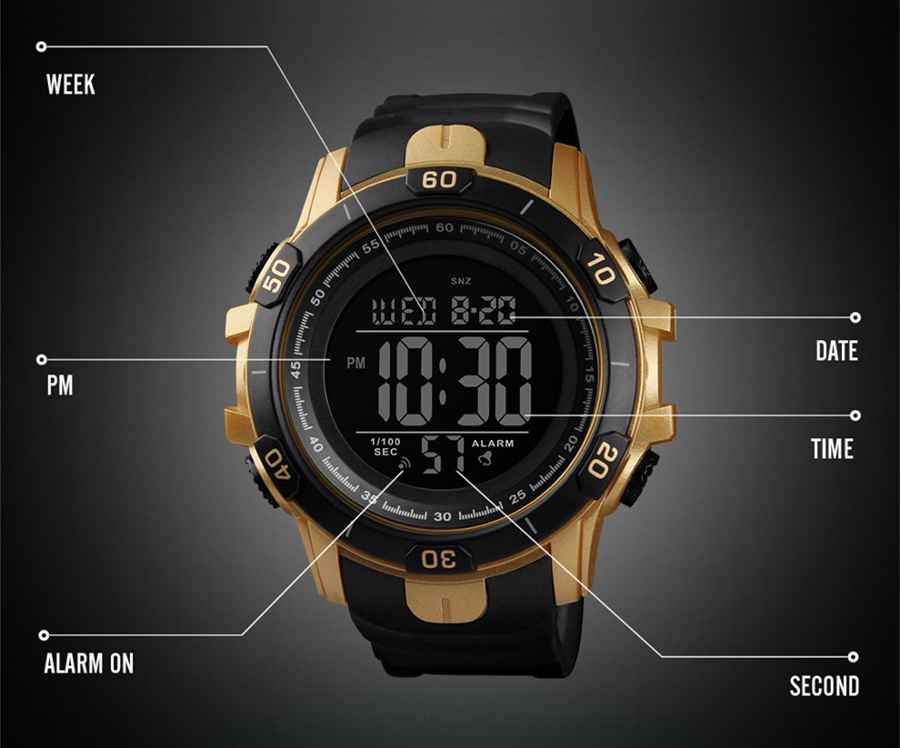 new arrivals SKMEI 1475 dual time outdoor sports digital watches men wrist
