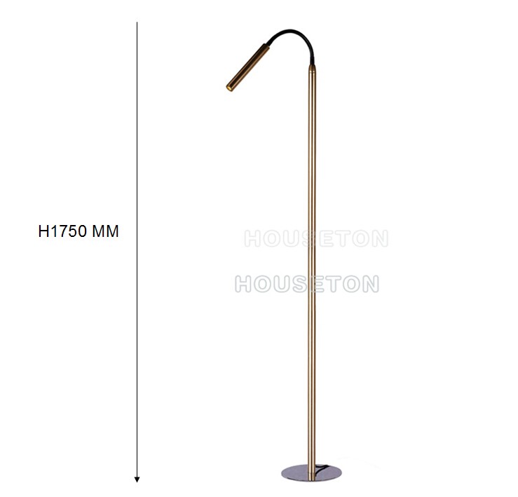 Hot sale metal modern gold flexible gooseneck led floor lamp