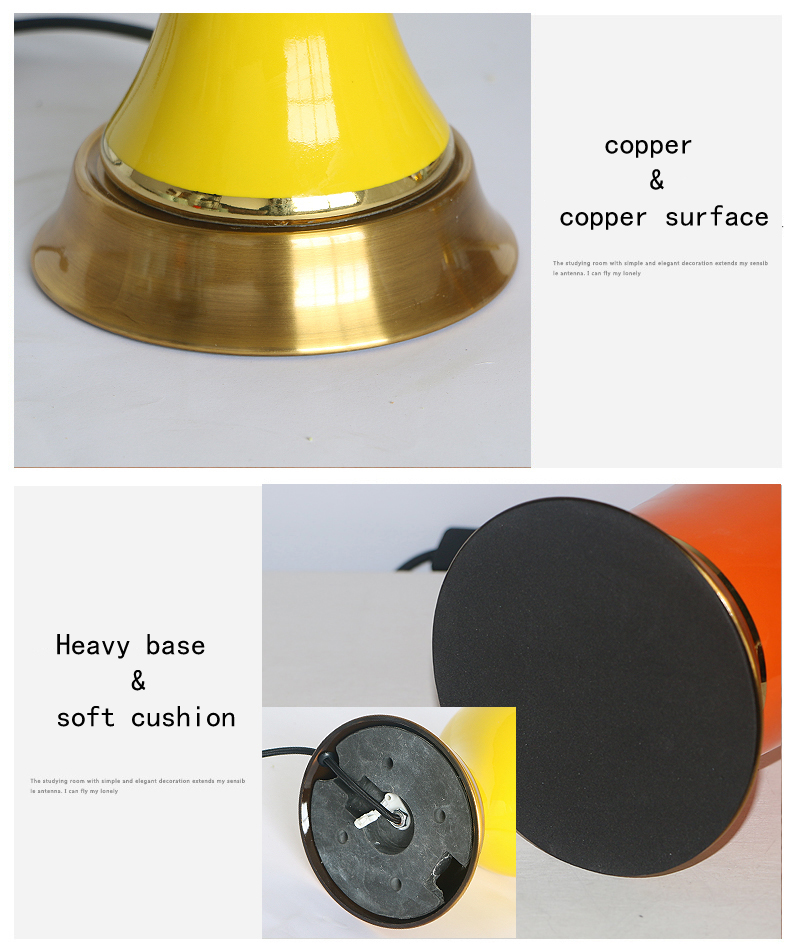 Jingdezhen design table lamp for bedside  classic  ceramic table light with yellow orange for decor in living room E27 holder