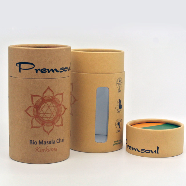 Customized boxes paper recycled Tea packaging foil lined paper tube