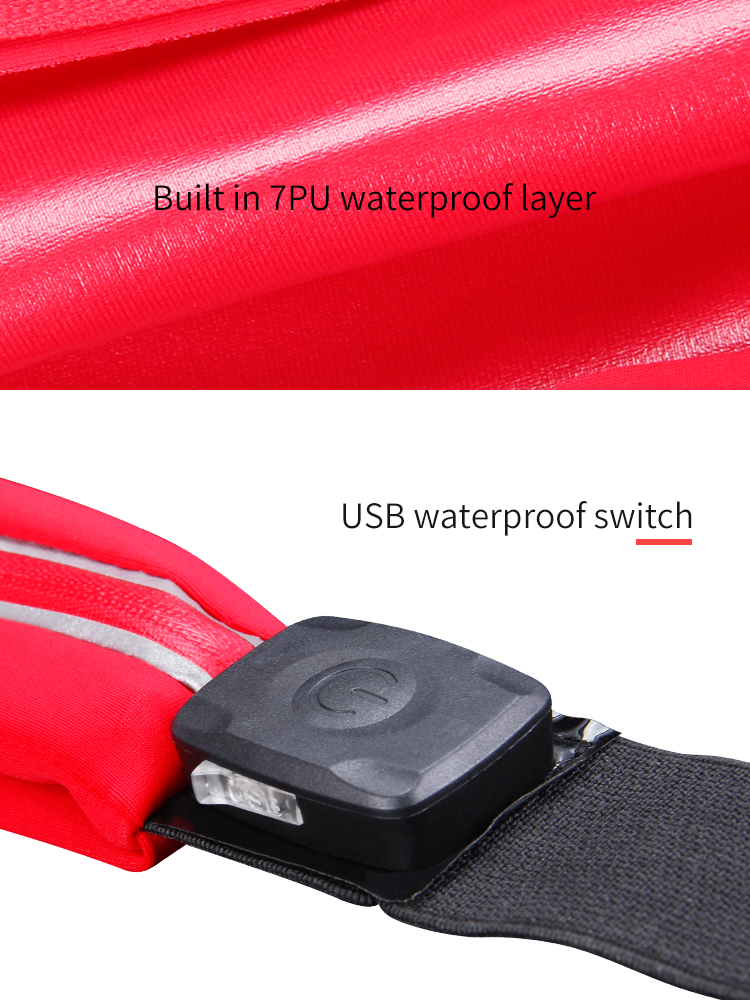 New ladies flashing pocket waterproof Led belt bag