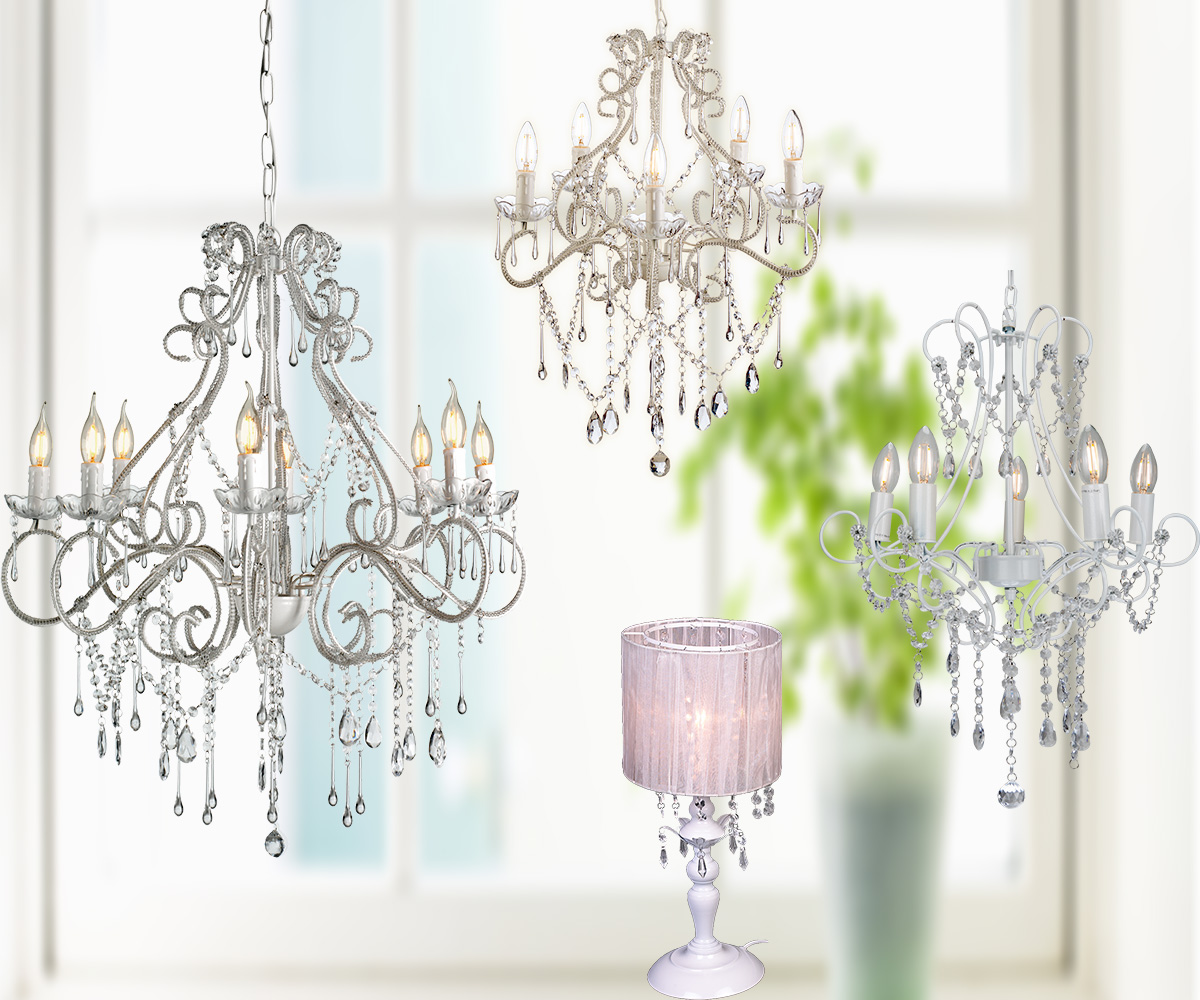Marie therese 8 light white acrylic crystal chandelier pendant lights