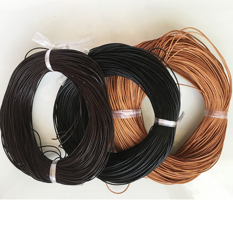 Leather Cord Round 1.00mm 10m Black