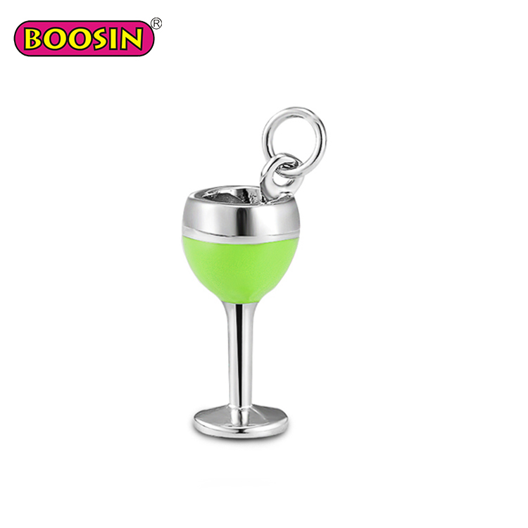 10 Tibetan Silver Champagne Glass Charms Pendants Wine