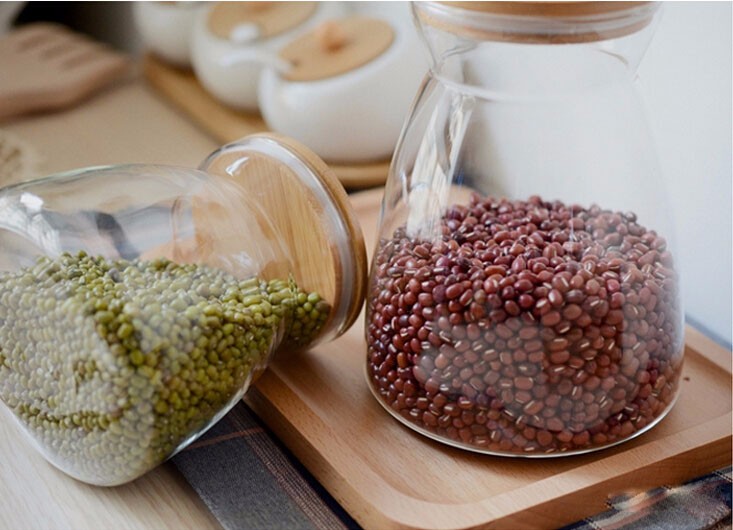 lightweight borosilicate glass jar  heat resistant glass jar with cork lid