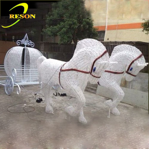 Garden lighting led lighted horse carriage for christmas