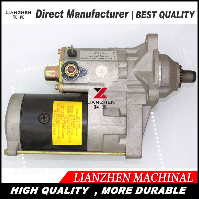 С двигателем 6BT Экскаватор Стартер 128000-2561 для Hyundai R200-5 R220-5 машинные части экскаватора