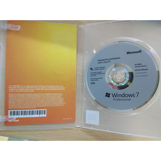 Venda quente Orignal 7 Pro Chave DVD Software Microsoft windows Sistema Oprating