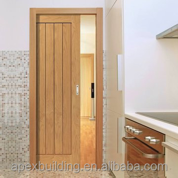 オークエンジニアドア固体現代の自然なデザインポケットドア