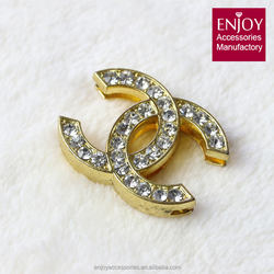 Metal dourado strass deslizante e C dupla deslizante manufactory