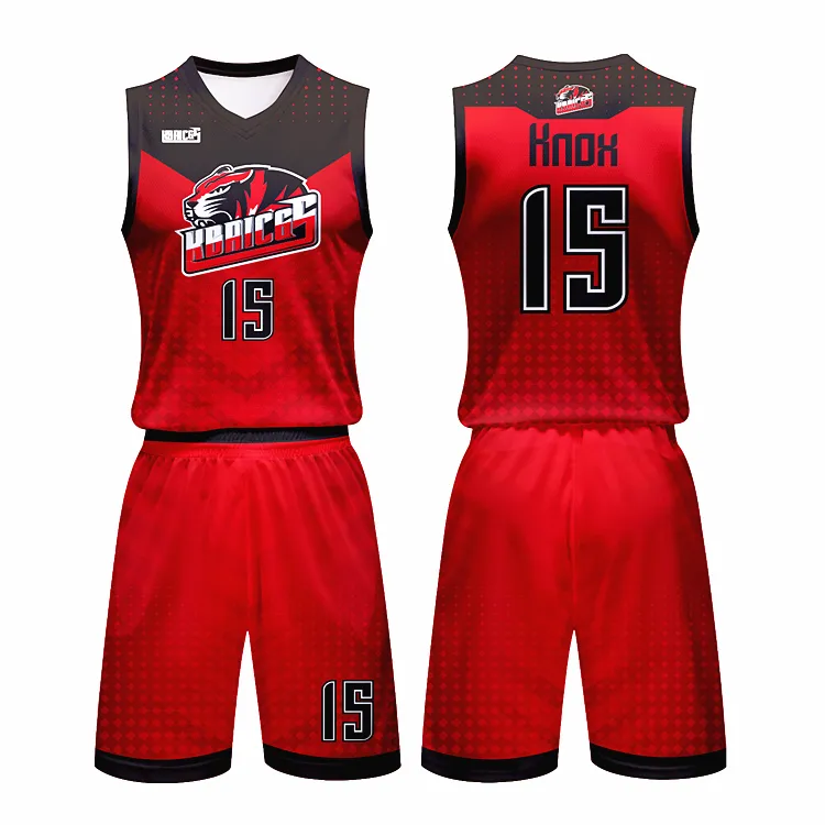 China Red Basketball Jersey Red Color 