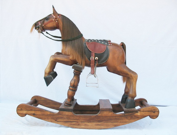 vintage antique wooden rocking horse