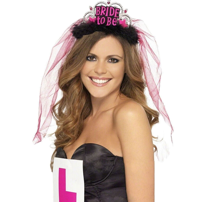 L PLATE bridal head dress HEN HEN NIGHT hens headdress headband BRIDES VEIL