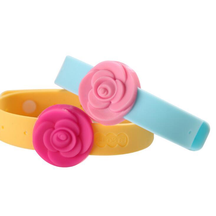 Flower anti mosquito silicone bracelet silicone wrist bands silicone rubber with citronella oil