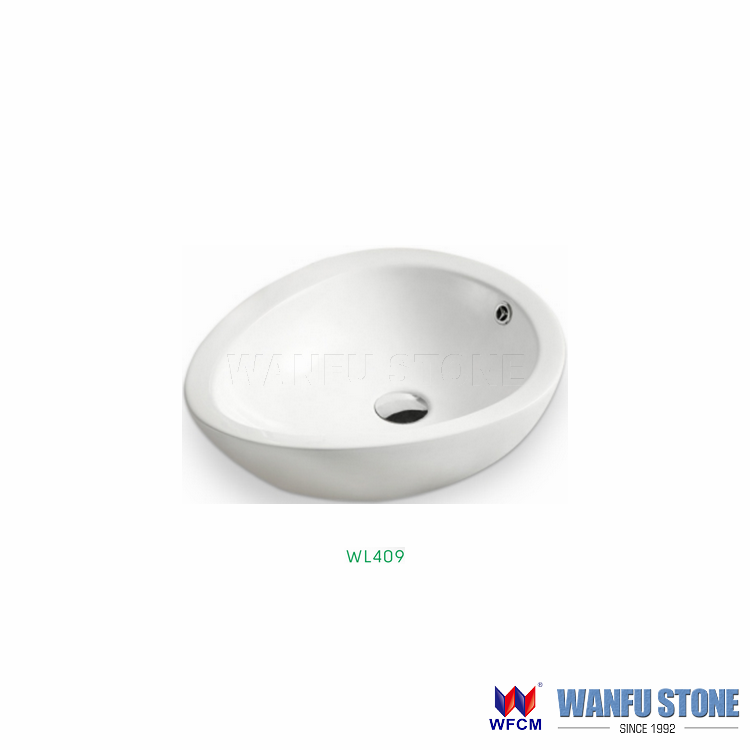 WL-409 Light Cyan Self-cleaning Glaze Dining Room Small Size Art Washbasins Bathroom Sinks