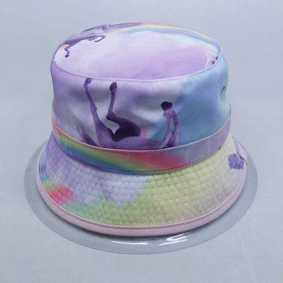 Wide Brim Printed Bucket Hat Custom Double Sided Hat Reversable Hat