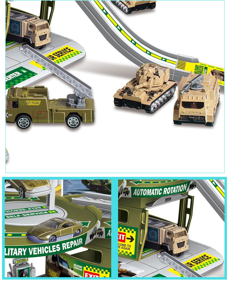 die cast military vehicles parking garage set toy railway car for kids
