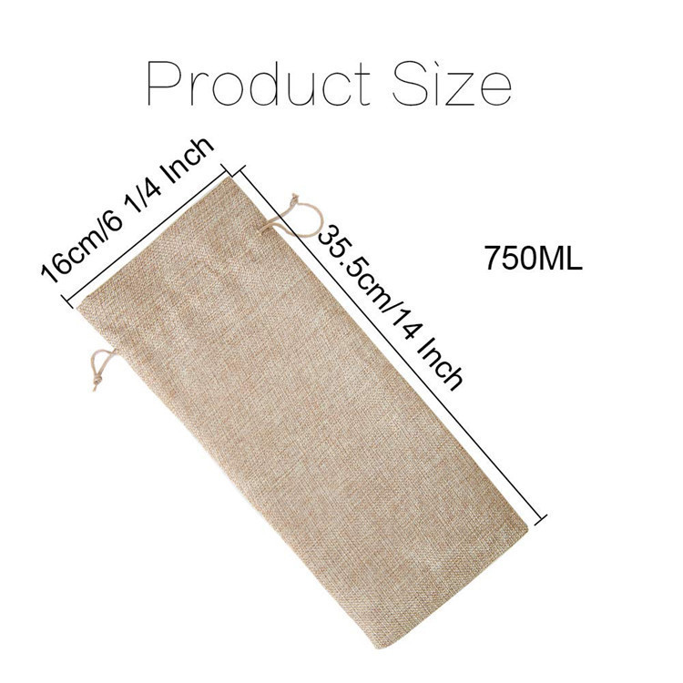 Borsa per vino in iuta con logo personalizzato ecologico da 10 pezzi per il miglior regalo per gli amanti del vino