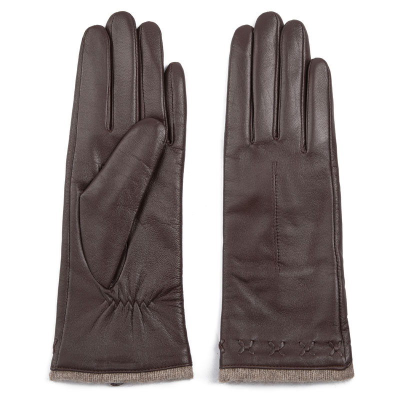 GL41 Ladies Soft Thin Long Black Ethiopia Sheep Leather Gloves
