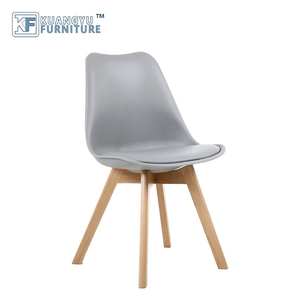 Modern dining chair with wooden legs,High quality colorful PP seat plastic chair