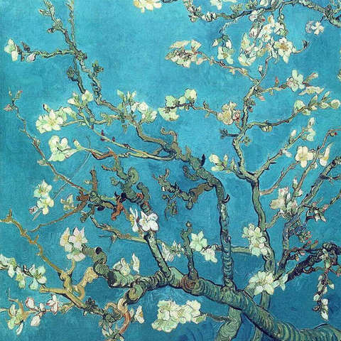手绘梵高杏仁花印象油画艺术品名画再现房屋装饰