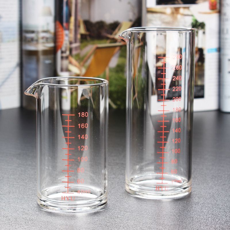 180/280ml glass measuring cup high borosilicate glass measuring cup straight shape glass measuring cup