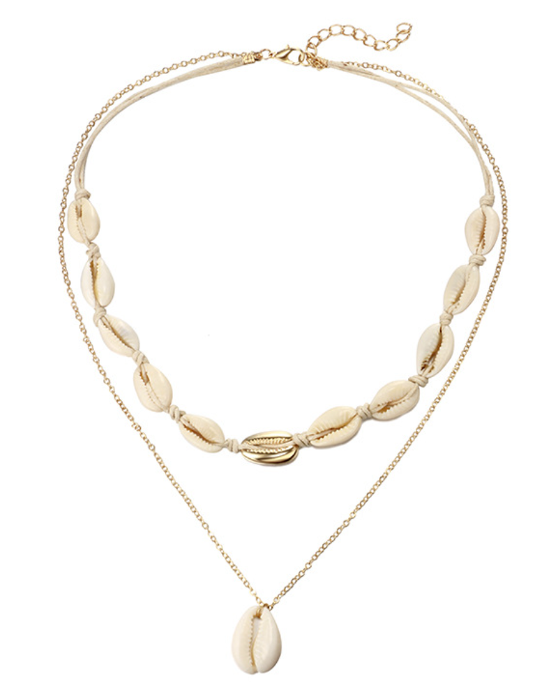 Boho jóias multi camadas colar de tahitian shell concha Natural
