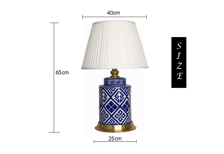 Blue and White ceramic table lamp for decor in living room  porcelain lighting for bedside hotel from Jingdezhen wholesale