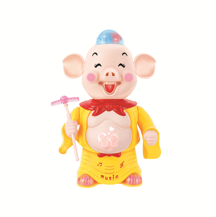 Wholesale funny electronic animal toy with light and music cute plastic Children's educational toy pig
