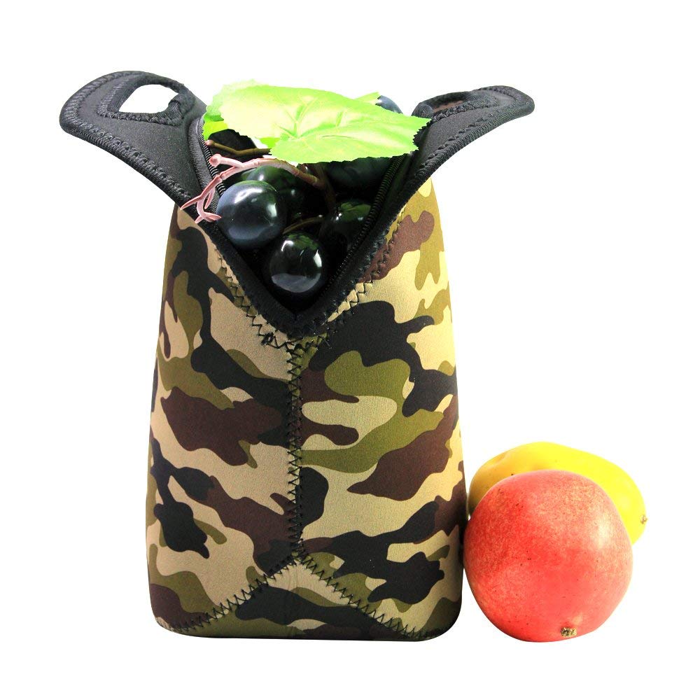 Sac fourre-tout isotherme isol&eacute; portable en n&eacute;opr&egrave;ne camouflage personnalis&eacute;