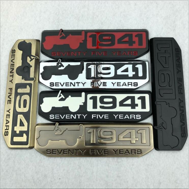 Metal Off-Road 1941 Seventy Five Years Emblem Badge Decal Sticker Jeep Wrangler