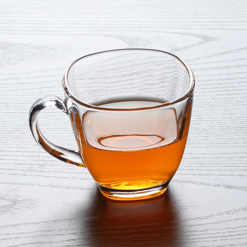 Clear Square glass coffee set, 180ml glass tea cup with saucer,clear glass tea set