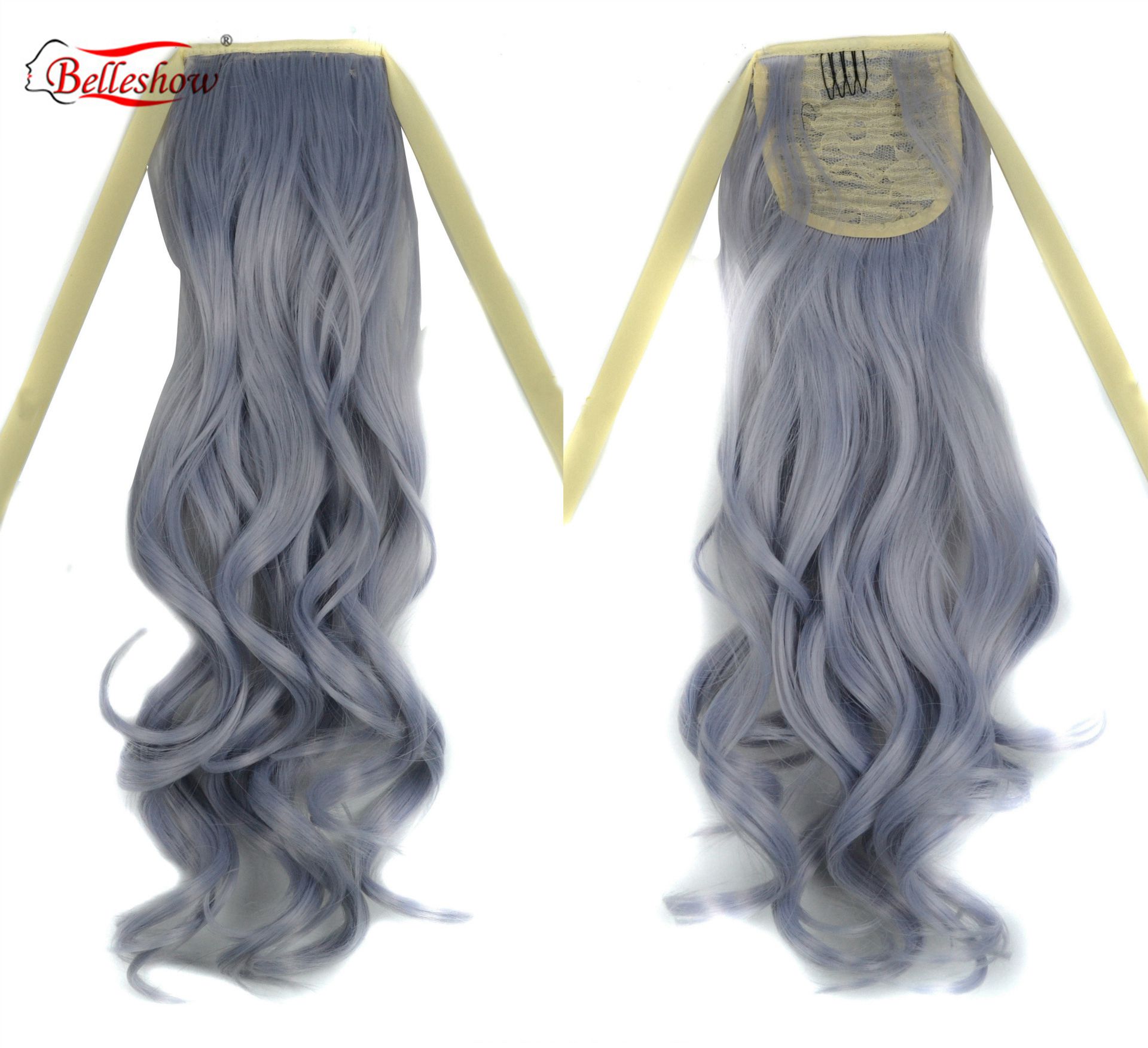 Belleshow кулиска хвост синтетические волосы серый хвост заколка для конского хвоста накладные волосы