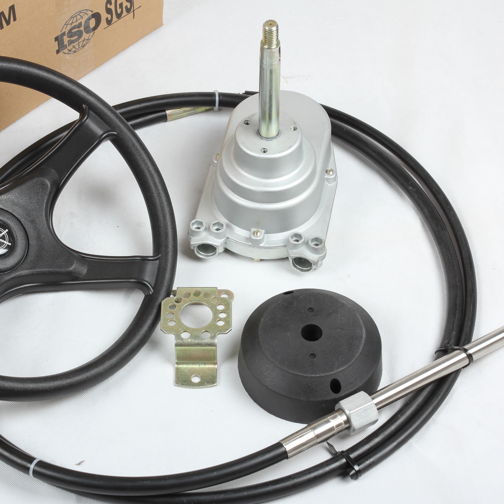 12 FT Outboard Single Turbine Rotating Mechanical Steering System Cable /& Wheel