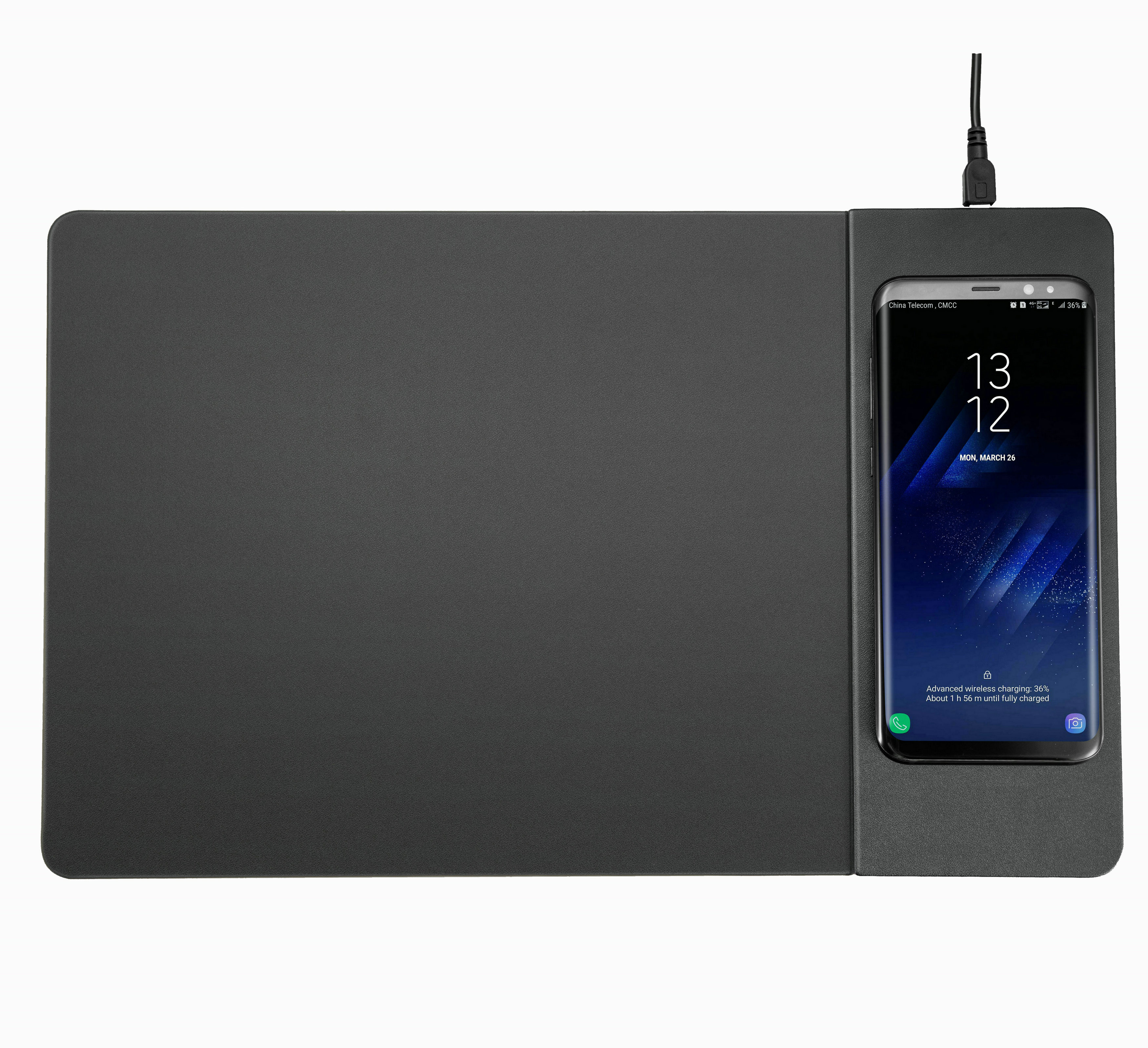 Высокий Низкий ПУ стол версия стол коврик для мыши с беспроводным зарядным устройством принимает Пользовательский логотип