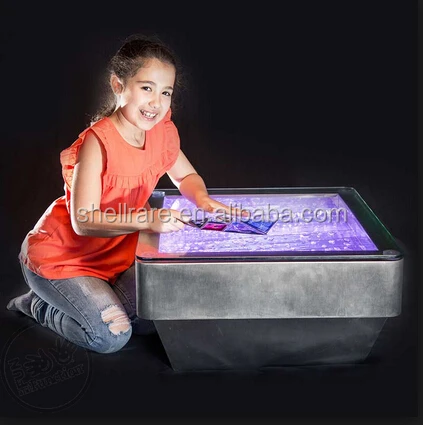 Child playing table for child drawing table and used for modern coffee table with RGB led light