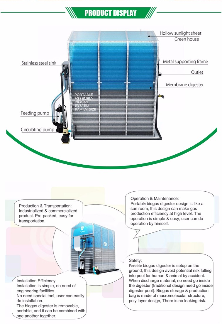 Portable Home Scale Biogas Plant for Cooking