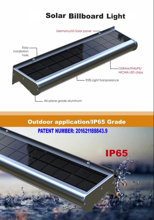 2020 New Design Solar Billboard Light Solar Panel Led Wall Washer Solar Advertisement Lighting