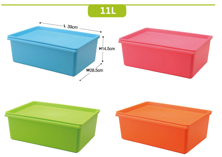 Solid Colorful Plastic PP Storage Box, Home Storage Organization Box