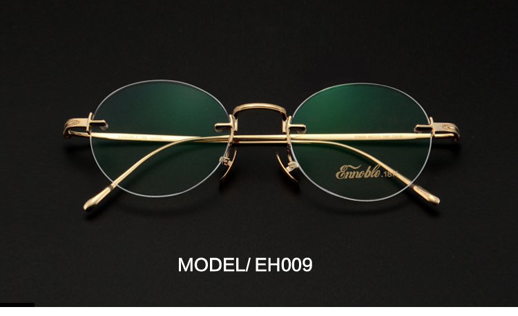 Custom 18K Gold Round Glasses Frame Unisex Business Casual Eyewear Frames EH009