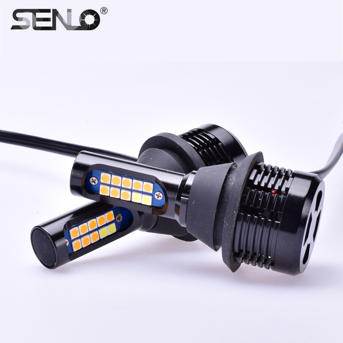12V 2000 LM CANBUS Dual Color White Amber LED Turn Signal Light 1156 1157 3156 3157 T20 7443 7440