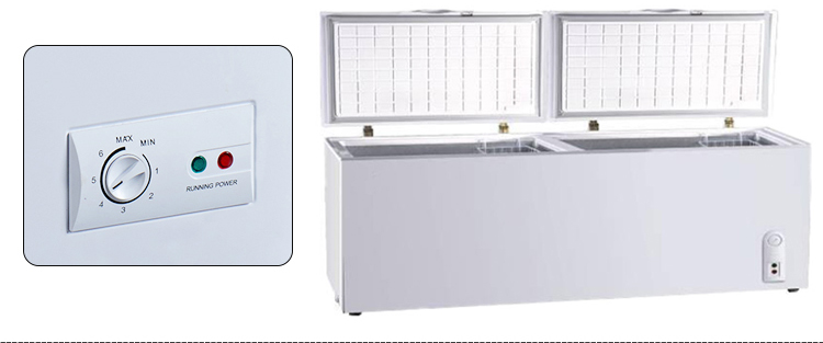 Commercial high efficiency chest freezer horizontal freezer with lock