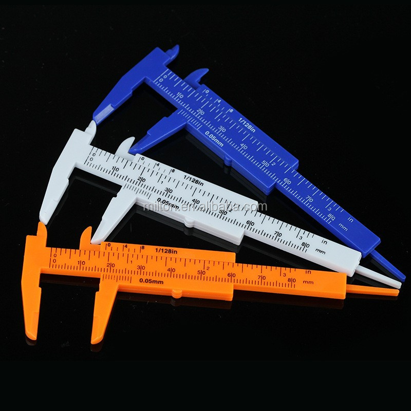 3英寸 80毫米迷你塑料标尺滑动游标卡尺量规测量工具