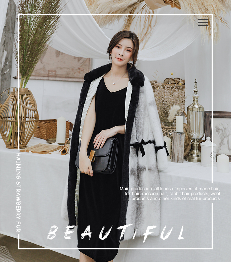 2018 New Design Winter Women Luxury Real Mink Fur Coat Natural Mink Fur Coat