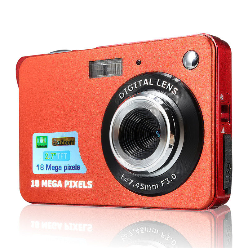 Portable Mini Camera 2.7" 720P 18MP 8x Zoom TFT LCD H-I Digital Camera Video Camcorder DV Anti-Shake Photo For Kids Gift