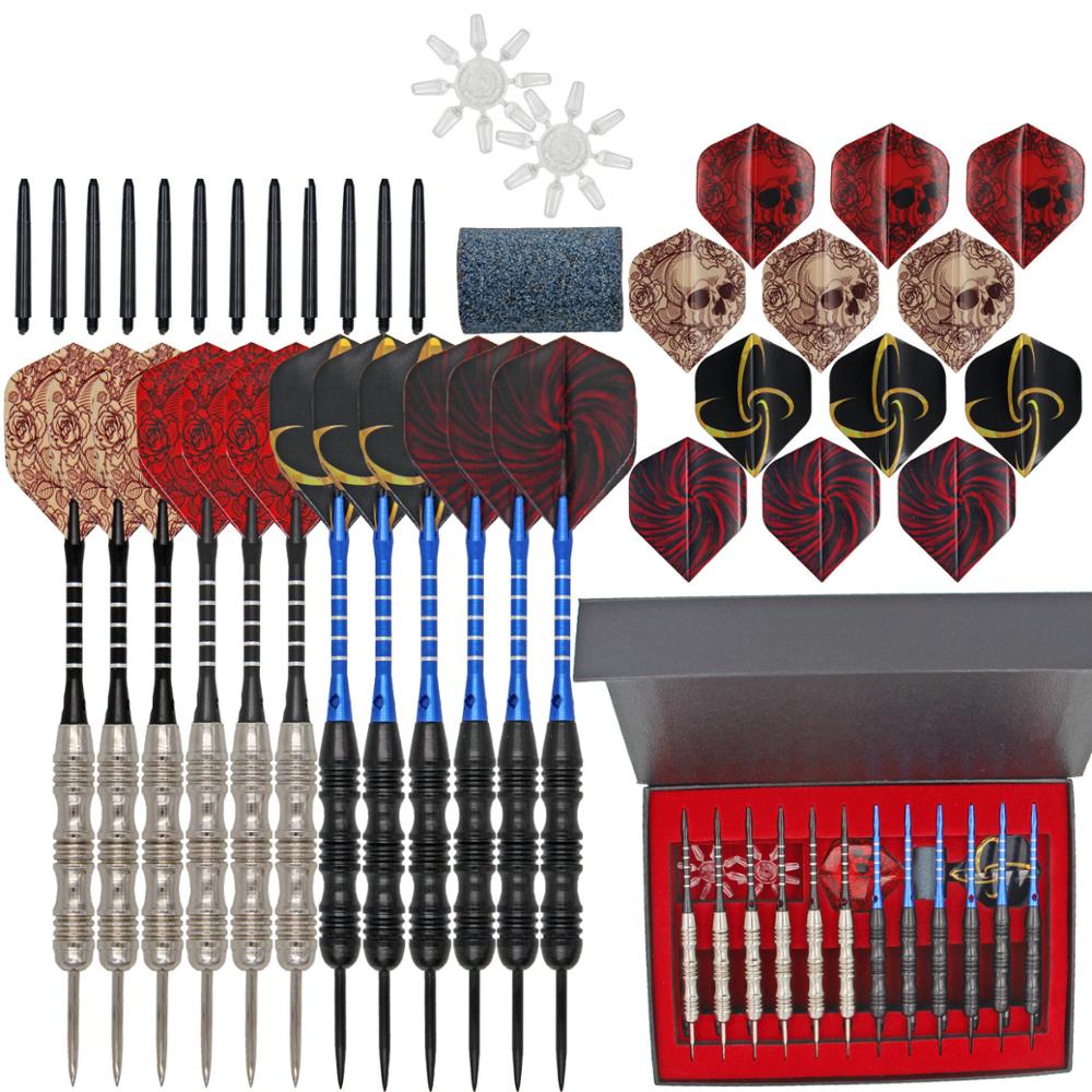 Набор из 12 стальных наконечников для дартс 22 грамма с противоскользящим железным корпусом