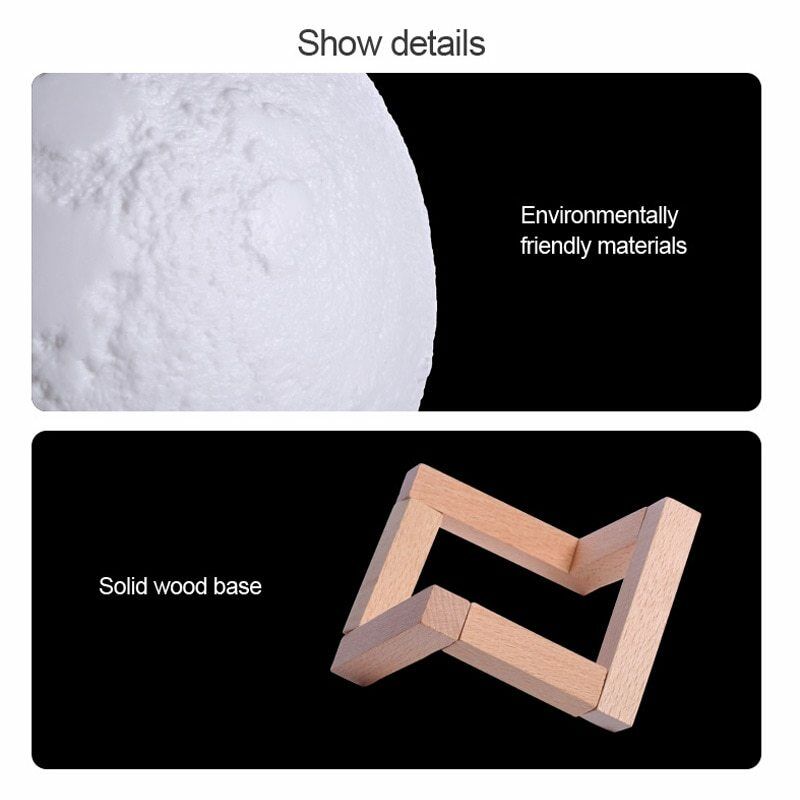 3D Moon Lamp Moonlight Humidifier with 3 Color Changing Night Light USB Air