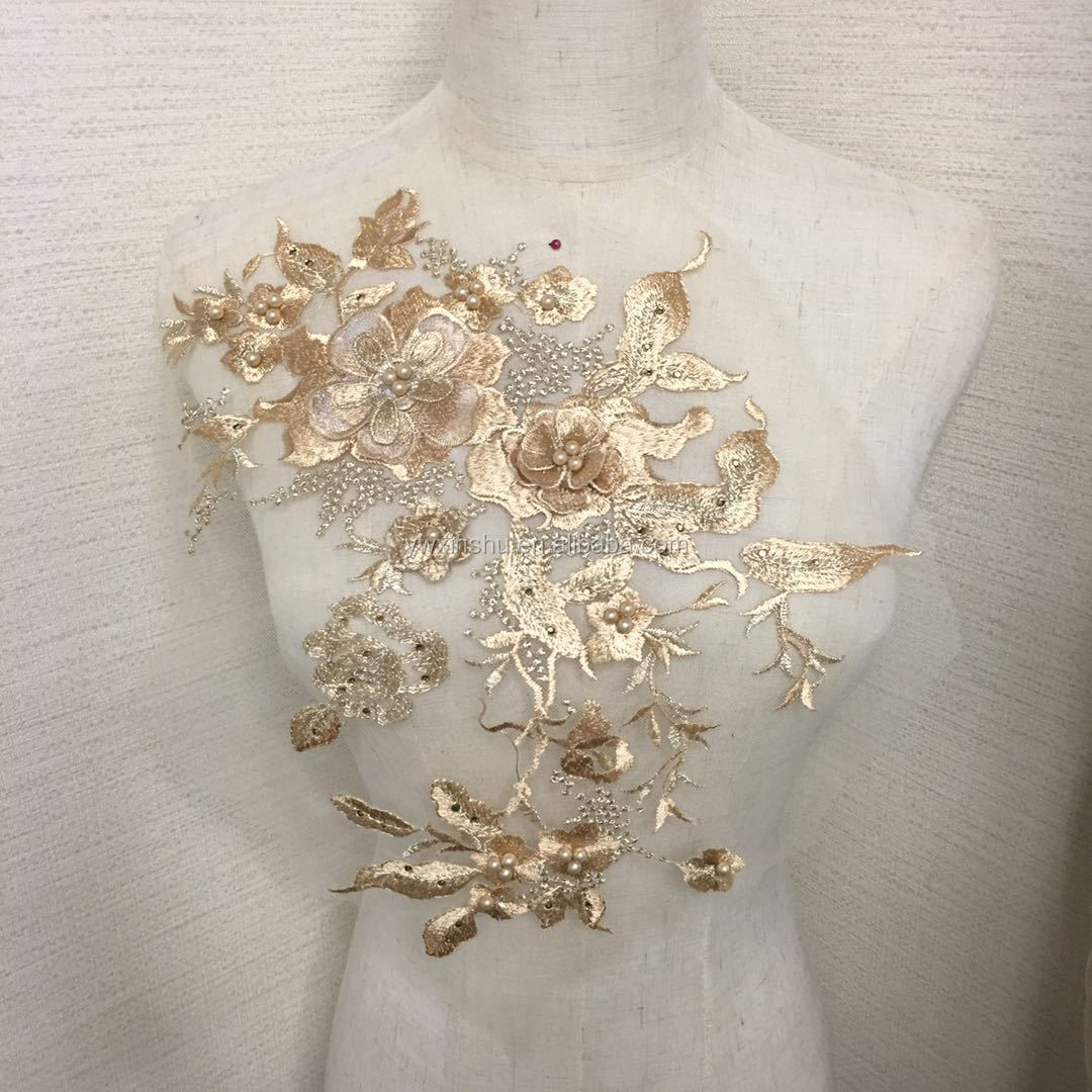 Handgemaakte kralen borduurwerk bloem kleurrijke pailletten patch doek versierd met DIY hulpmateriaal grote reparatie gat applicatie kopen vanaf een prijs van 2.56