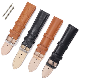 Low MOQ High Quality Stainless Steel Clasp Custom OEM Western Handmade Genuine Leather Watch Band Strap